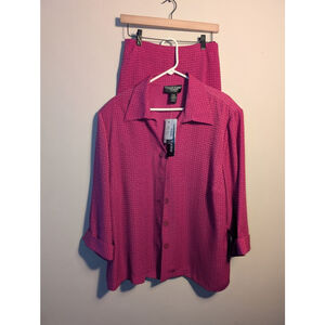 Women's Russell Kemp Pink 2 PC Skirt and Jacket Set 3X, NWT